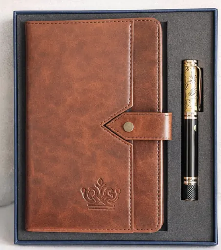 Brown Triangle Diary with Elegant Ball Point Pen